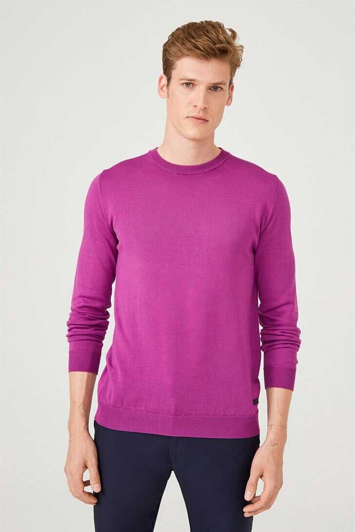 Bisiklet Yaka Uzun Kollu Erkek Triko Kazak - 1