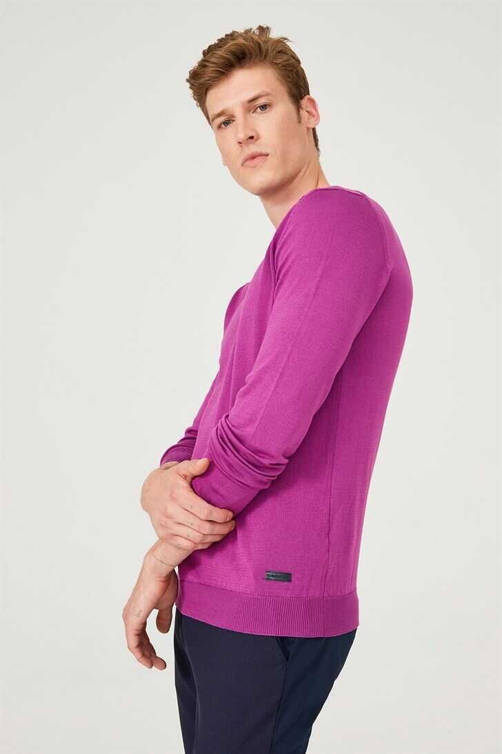 Bisiklet Yaka Uzun Kollu Erkek Triko Kazak - 3