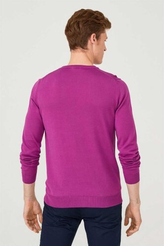 Bisiklet Yaka Uzun Kollu Erkek Triko Kazak - 4