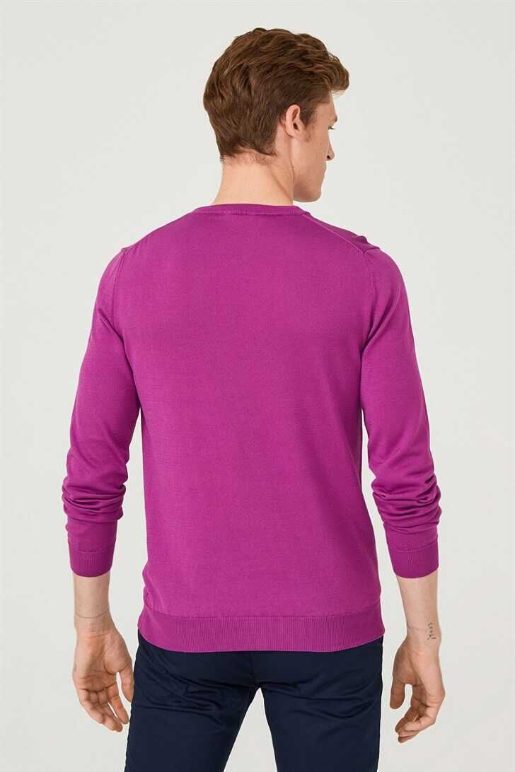 Bisiklet Yaka Uzun Kollu Erkek Triko Kazak - 4