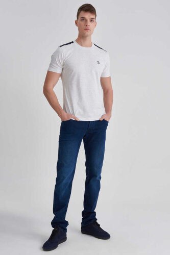 Brunello Cucinelli Erkek Bisiklet Yaka T-Shirt - Brunello Cucinelli