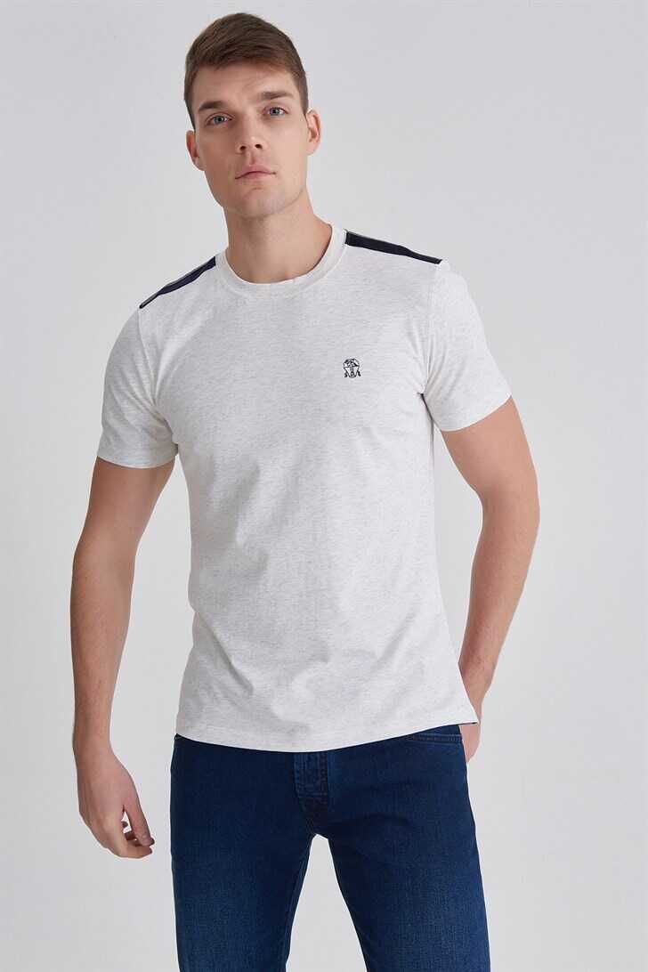 Brunello Cucinelli Erkek Bisiklet Yaka T-Shirt - 5