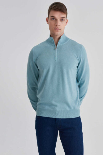 Brunello Cucinelli Erkek Fermuarlı Kaşmir Kazak - 2