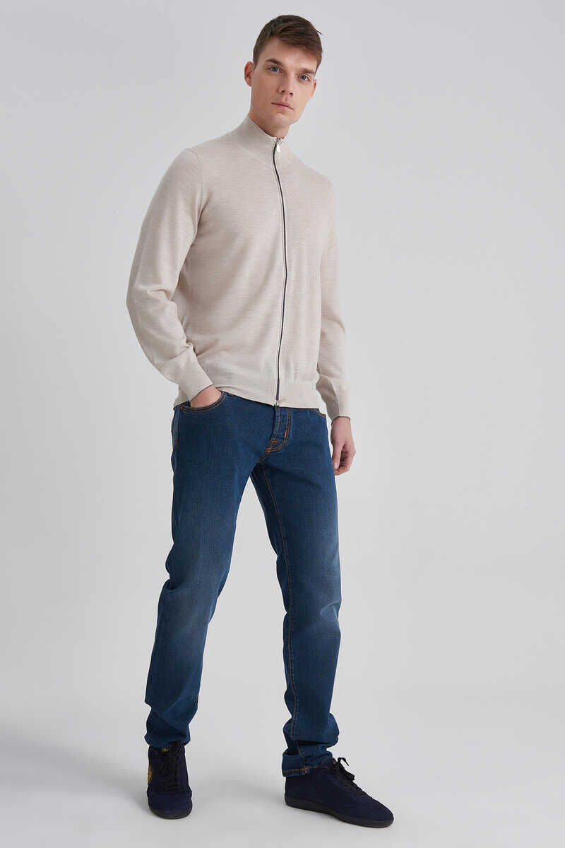 Brunello Cucinelli Erkek Fermuarlı Yün Hırka - 1