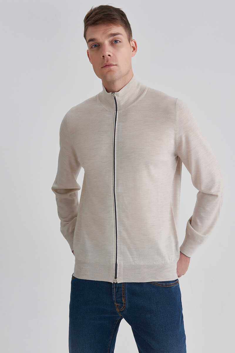 Brunello Cucinelli Erkek Fermuarlı Yün Hırka - 2