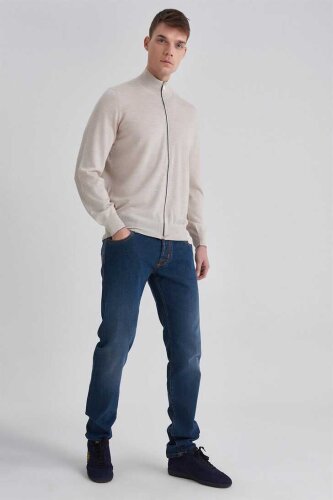 Brunello Cucinelli Erkek Fermuarlı Yün Hırka - 6