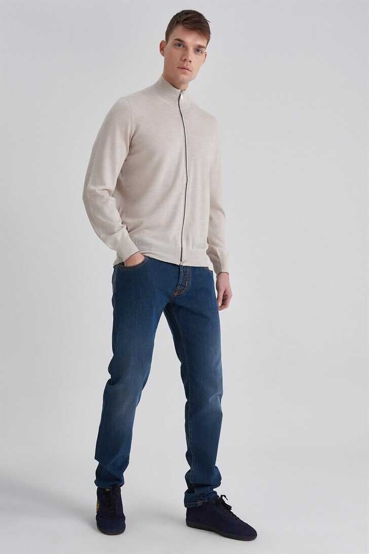 Brunello Cucinelli Erkek Fermuarlı Yün Hırka - 6