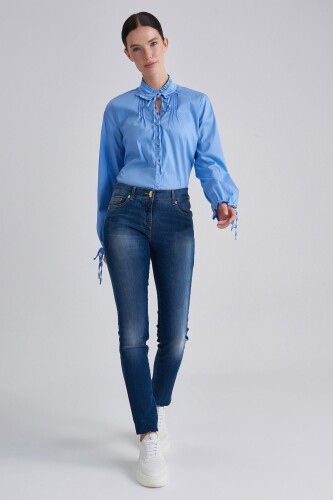 Cavalli Class Slim Fit Yüksel Bel Kadın Jean - 5