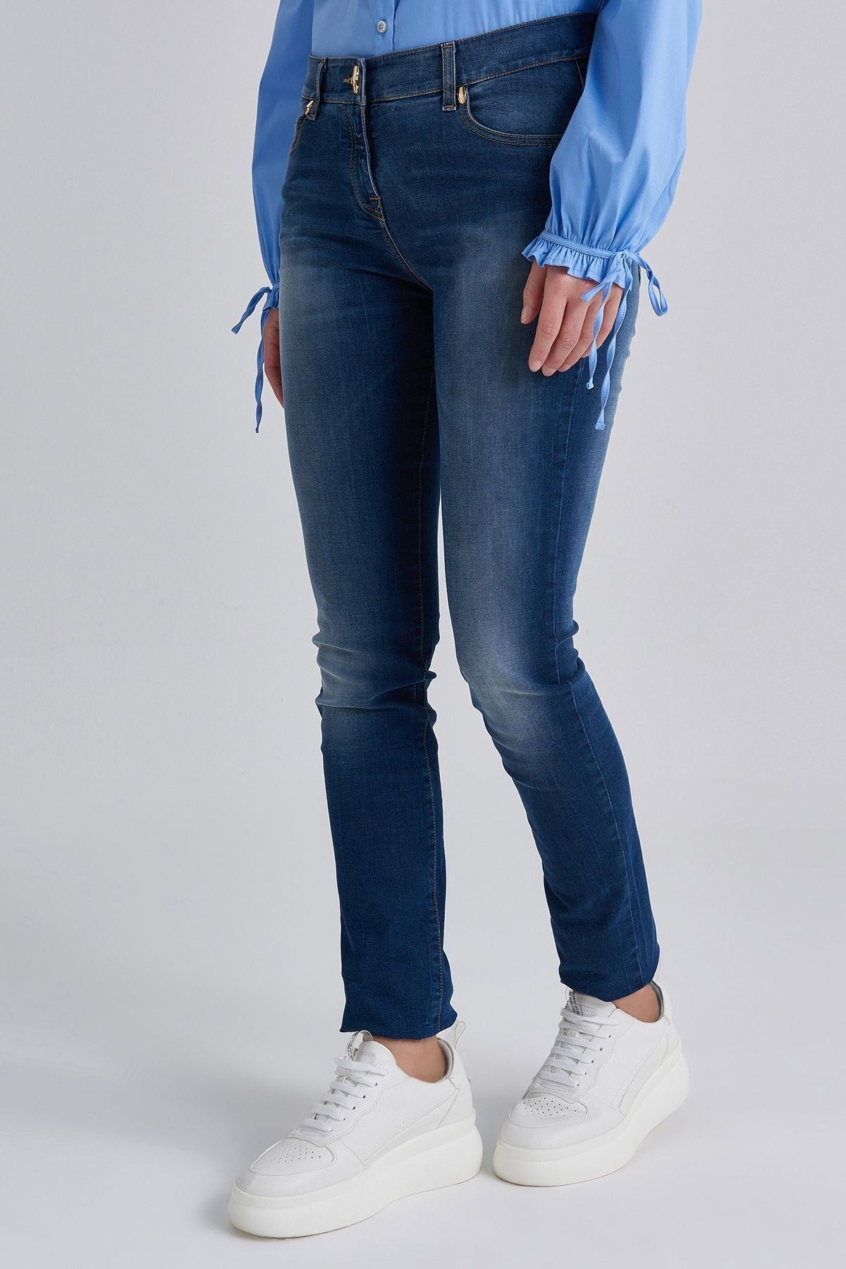Cavalli Class Slim Fit Yüksel Bel Kadın Jean - 7