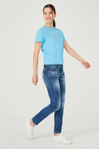 Dar Paça Normal Bel Kadın Jeans - 2