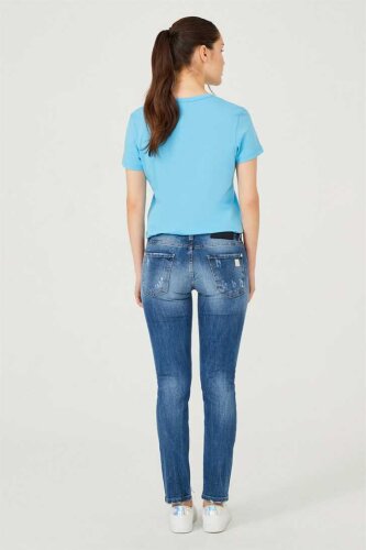 Dar Paça Normal Bel Kadın Jeans - 3