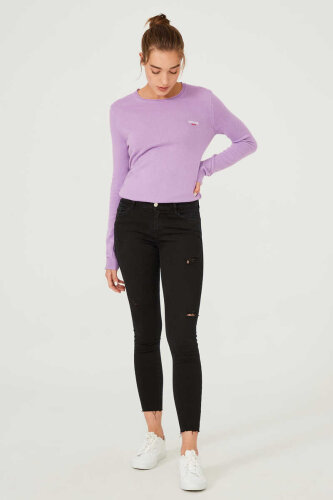 Dar Paça Yırtık Detaylı Jean Pantolon - DIESEL