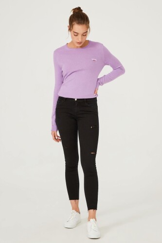 Dar Paça Yırtık Detaylı Jean Pantolon - 6