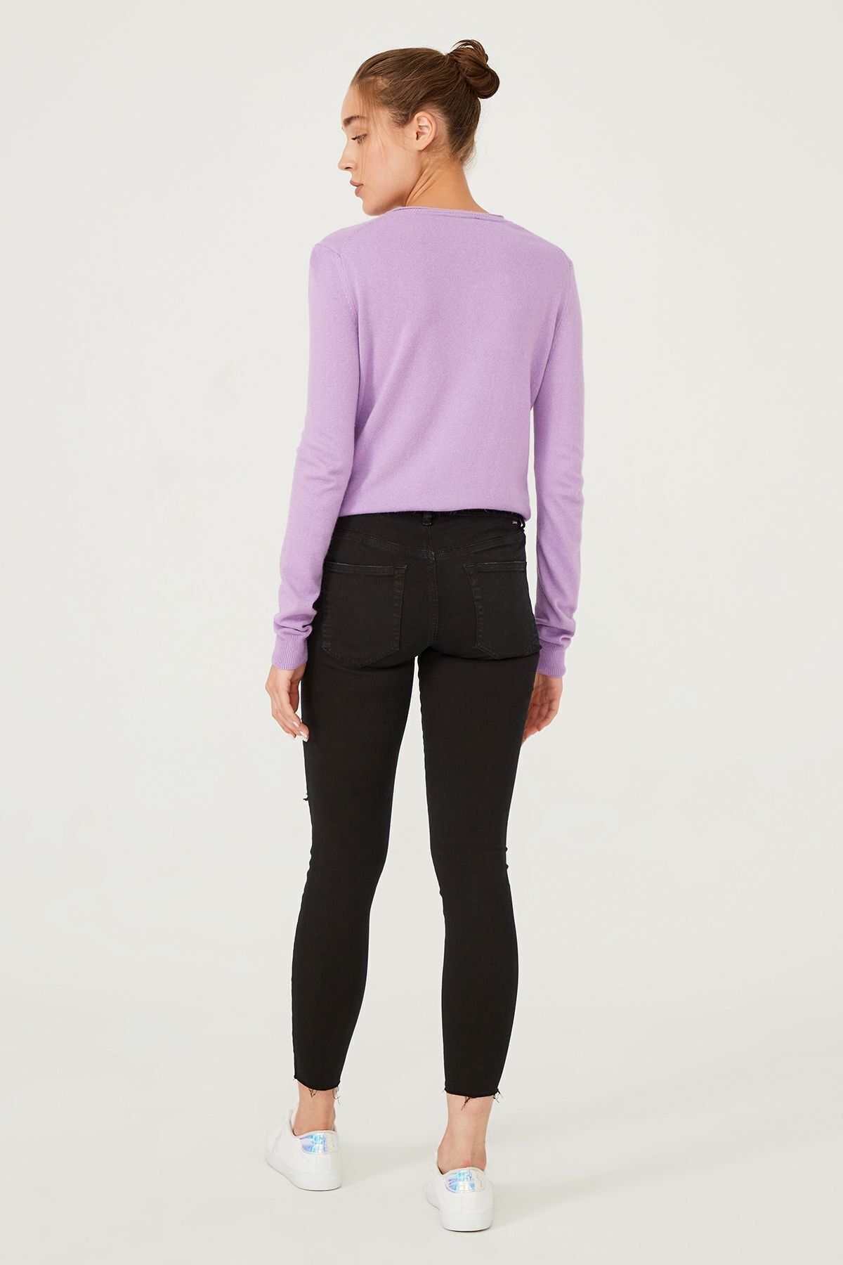 Dar Paça Yırtık Detaylı Jean Pantolon - 8