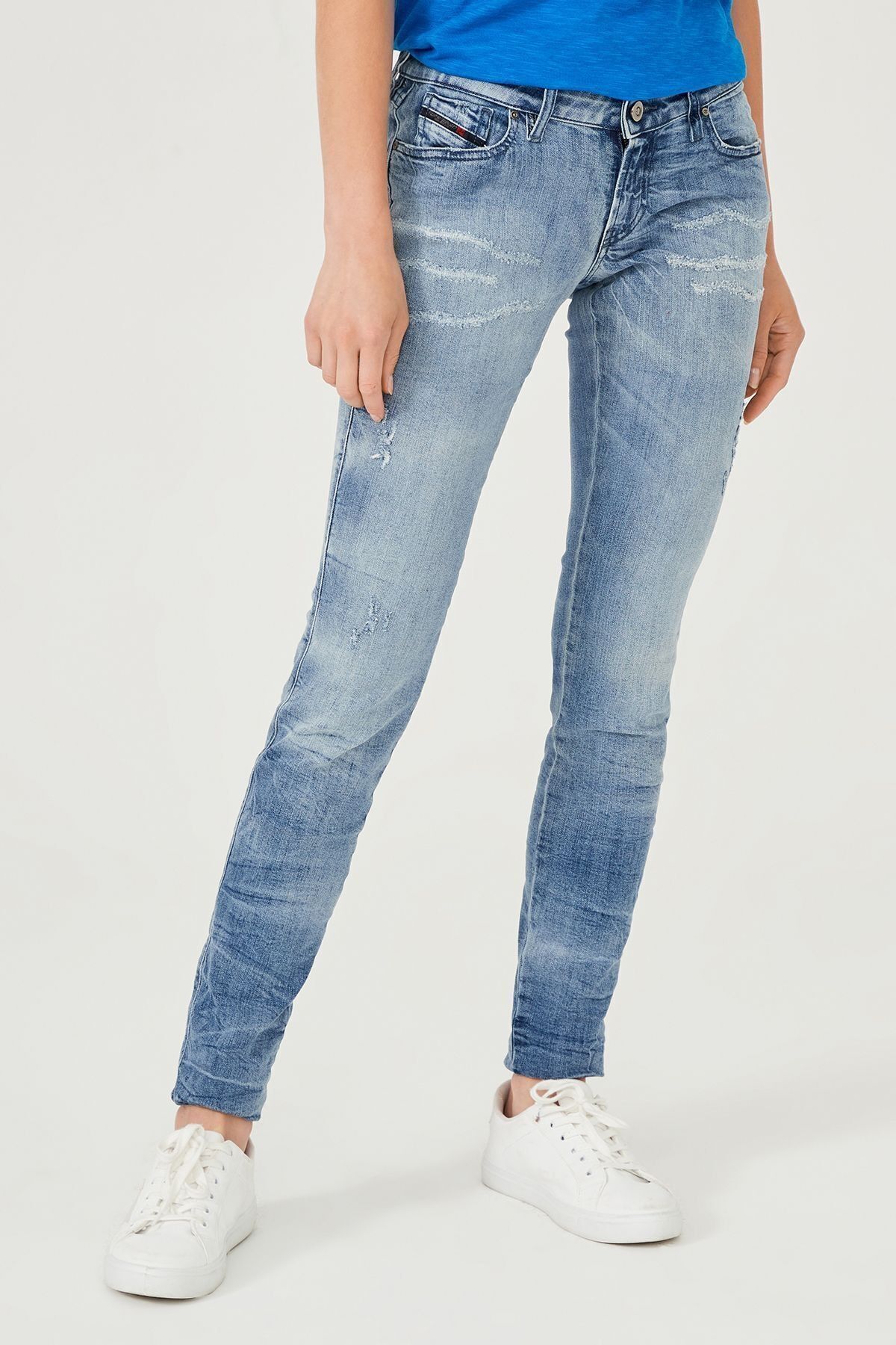 Diesel Kadın Normal Bel Dar Paça Jean Pantolon - 13