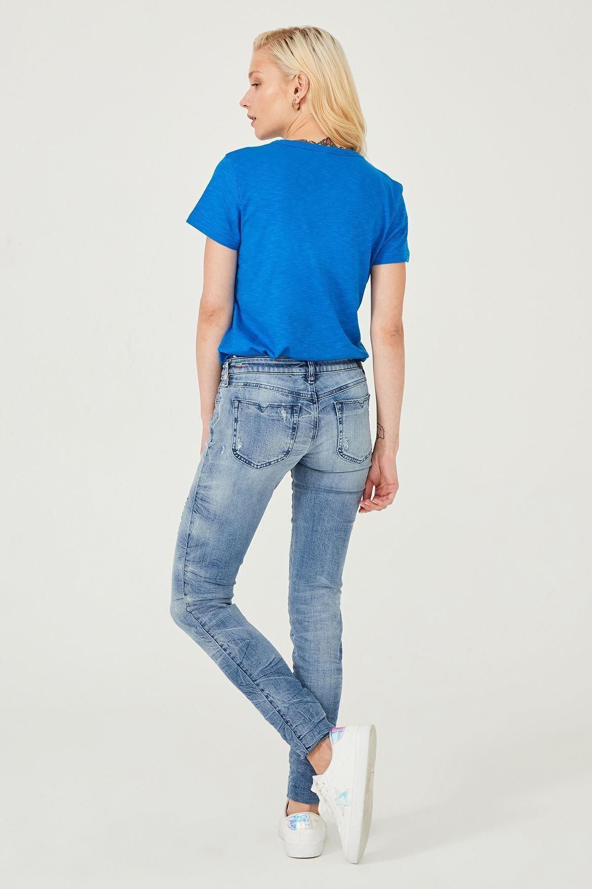 Diesel Kadın Normal Bel Dar Paça Jean Pantolon - 16