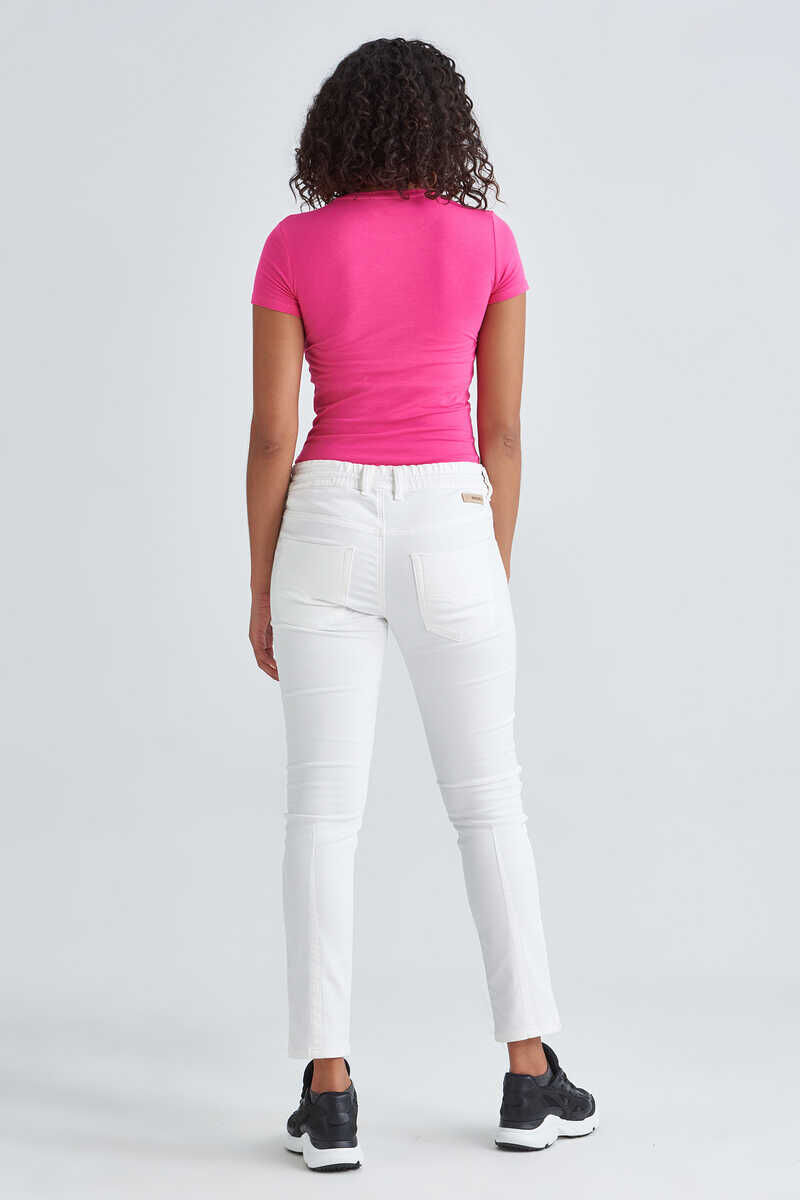 Diesel Normal Paça Beli Lastikli Kadın Jeans - 4