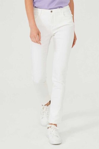 Düşük Bel Dar Paça Kadın Jean Pantolon - Trussardi