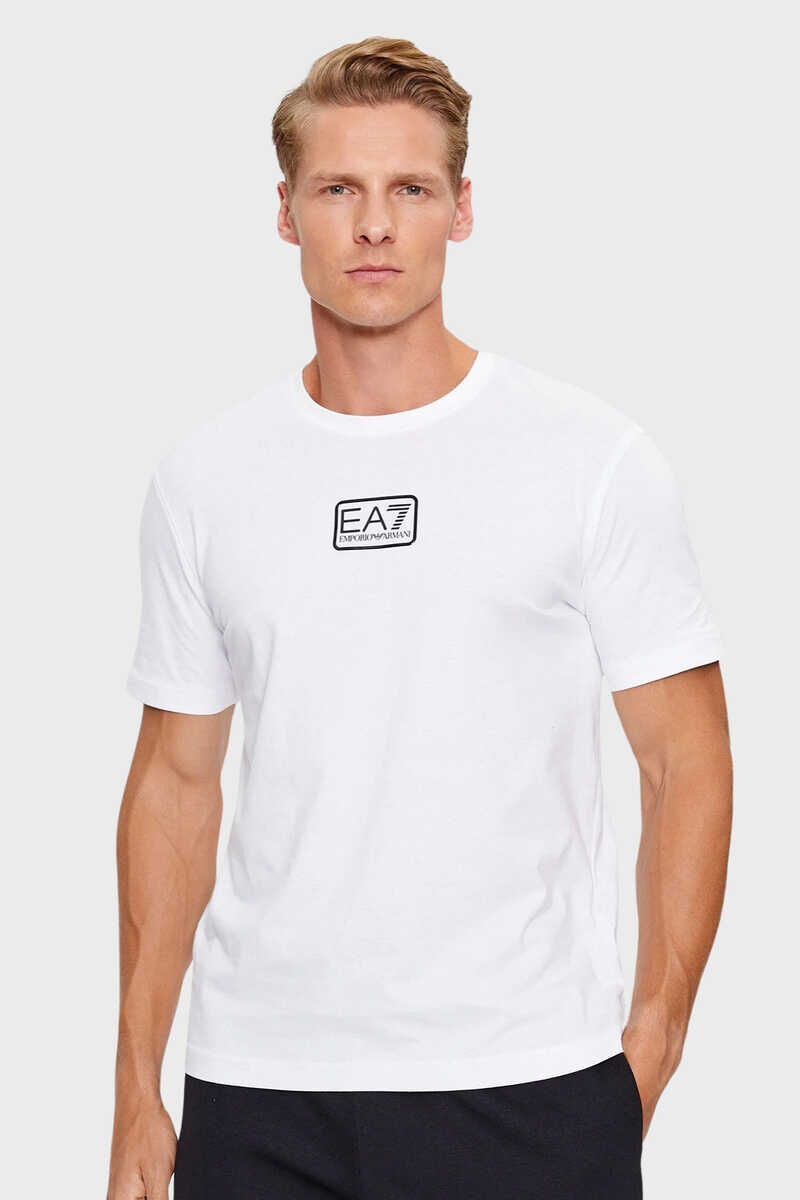 EA7 Bisiklet Yaka Logolu Erkek T-Shirt - 1