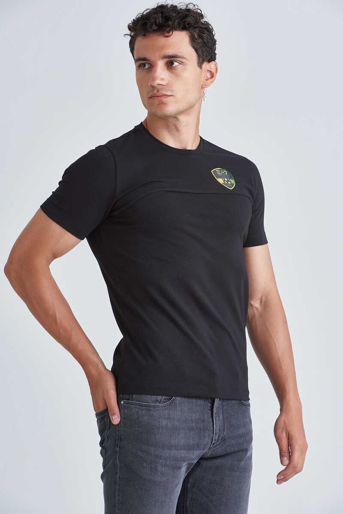 EA7 Erkek Armalı Bisiklet Yaka T-shirt - 6