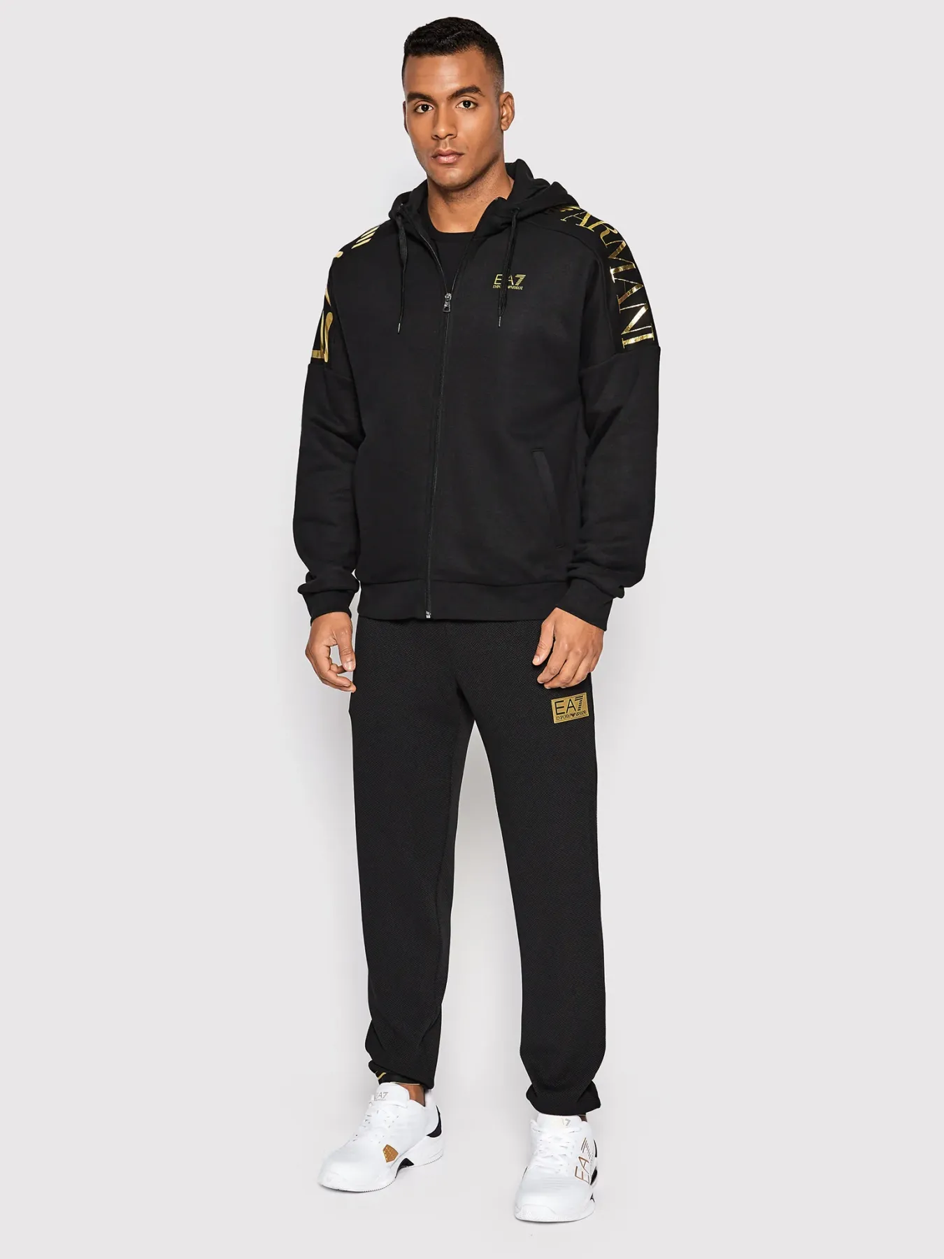 EA7 Erkek Fermuarlı Kapşonlu Sweatshirt - 3