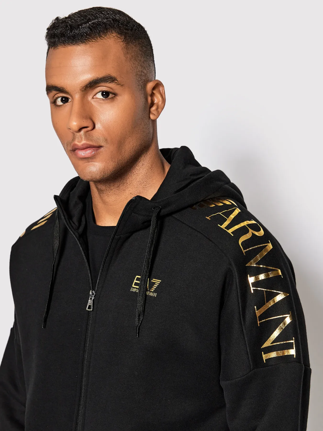 EA7 Erkek Fermuarlı Kapşonlu Sweatshirt - 4