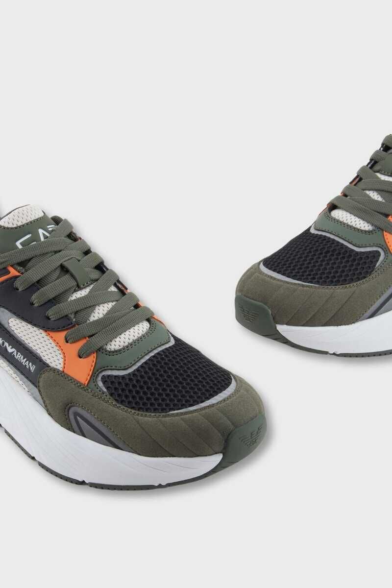EA7 Erkek Logolu Bağcıklı Sneaker - 4