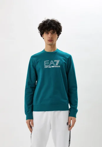 EA7 Logolu Bisiklet Yaka Erkek Sweatshirt - 1