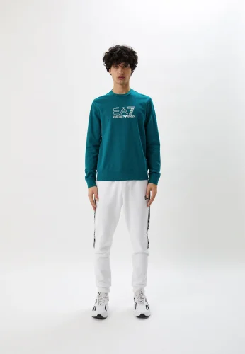 EA7 Logolu Bisiklet Yaka Erkek Sweatshirt - 5