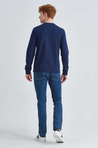 EA7 Logolu Bisiklet Yaka Erkek Sweatshirt - 4