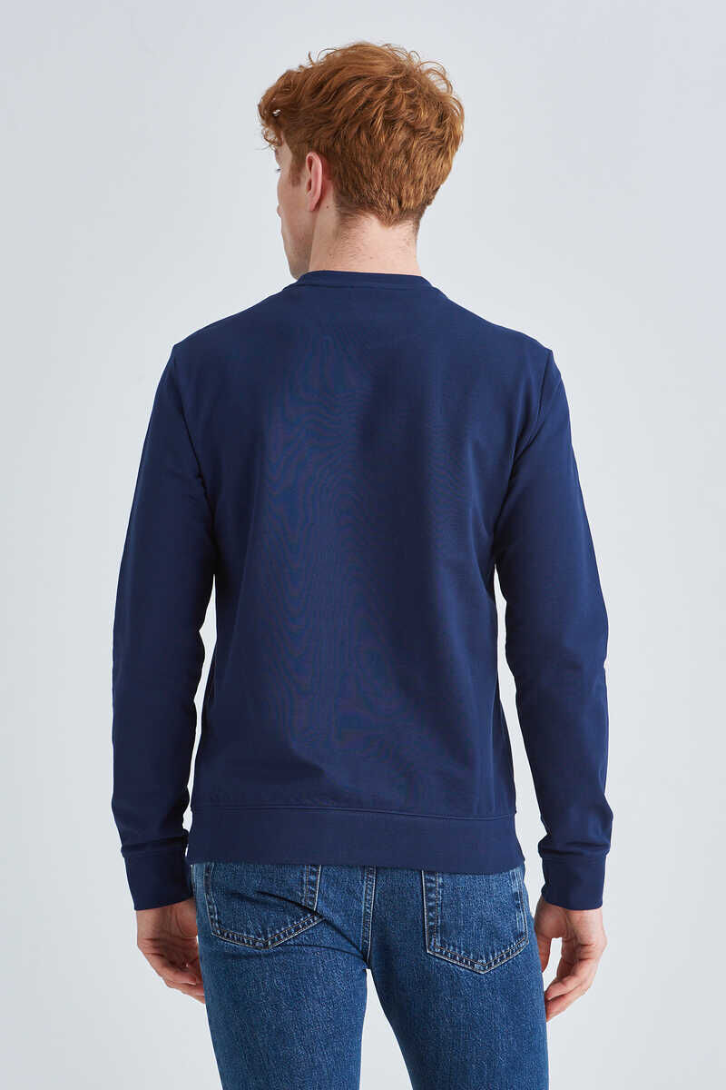 EA7 Logolu Bisiklet Yaka Erkek Sweatshirt - 5