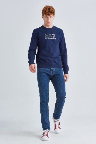 EA7 Logolu Bisiklet Yaka Erkek Sweatshirt - 7
