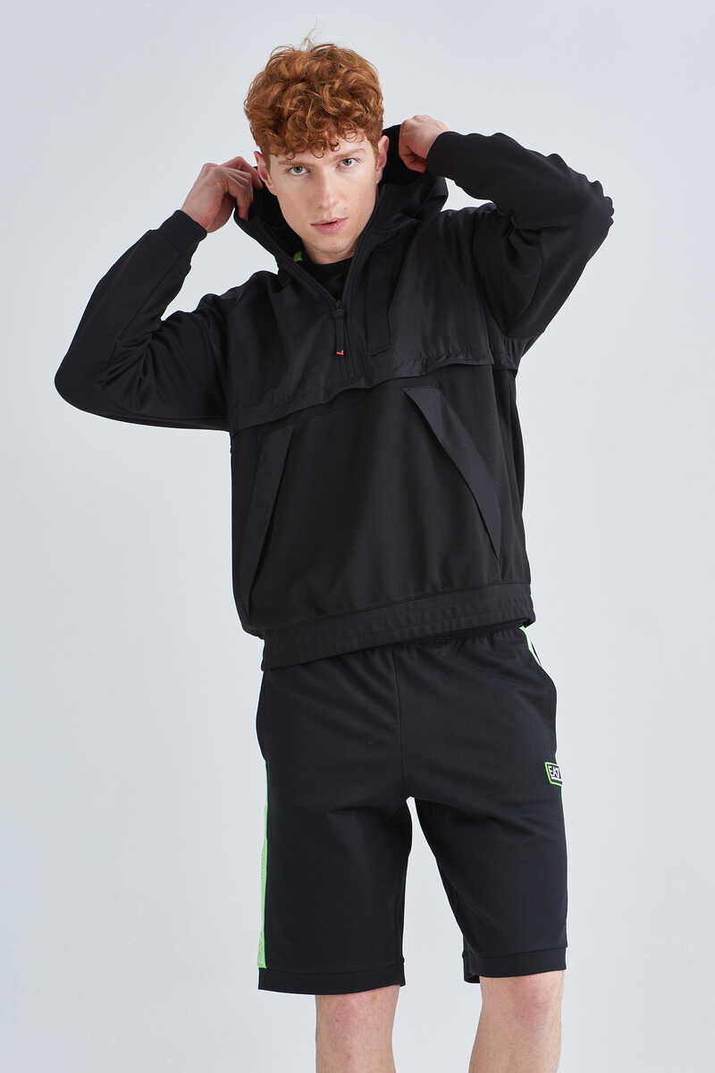 EA7 Oversize Kapşonlu Erkek Sweatshirt - 1