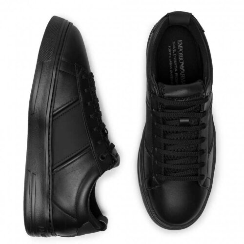 Emporio Armani Bağcıklı Deri Sneaker - 5