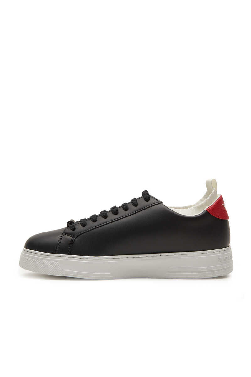 Emporio Armani Erkek Bağcıklı Deri Sneaker - 4