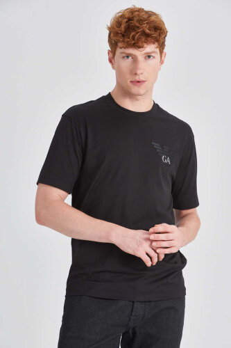 Emporio Armani Erkek Bisiklet Yaka Logolu T-Shirt - 1