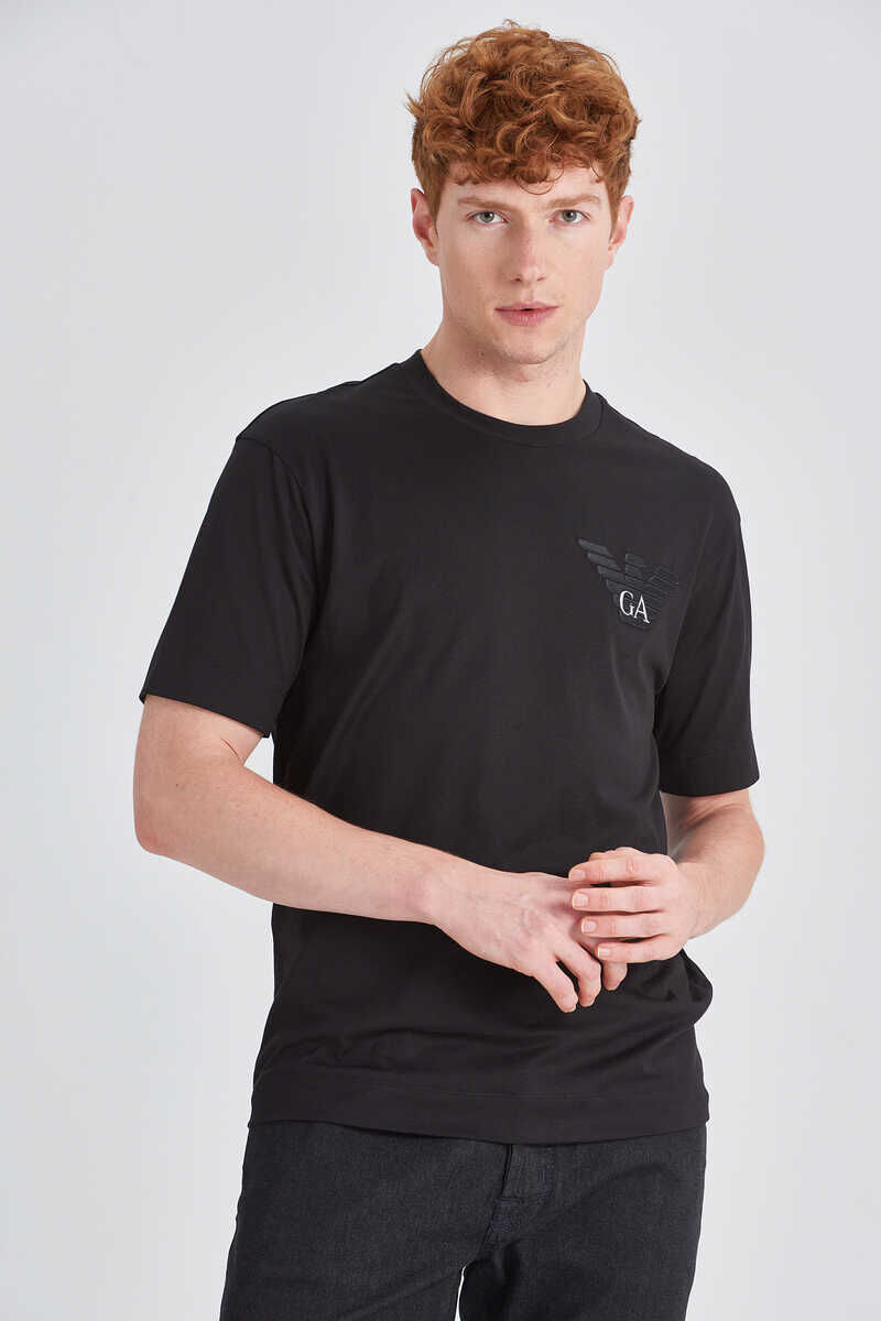 Emporio Armani Erkek Bisiklet Yaka Logolu T-Shirt - 1
