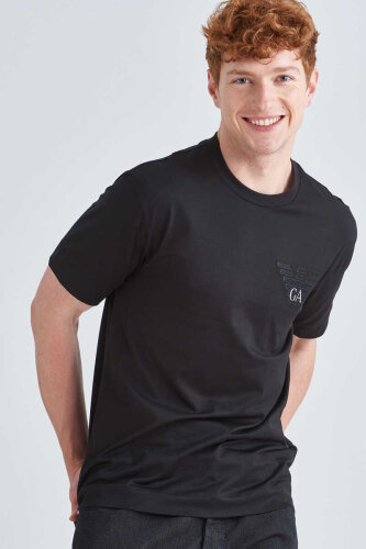 Emporio Armani Erkek Bisiklet Yaka Logolu T-Shirt - 3