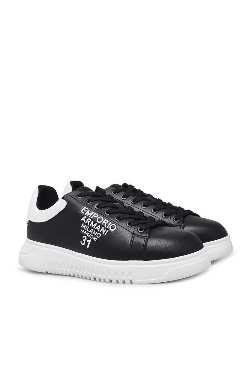 Emporio Armani Erkek Deri Sneaker - 4