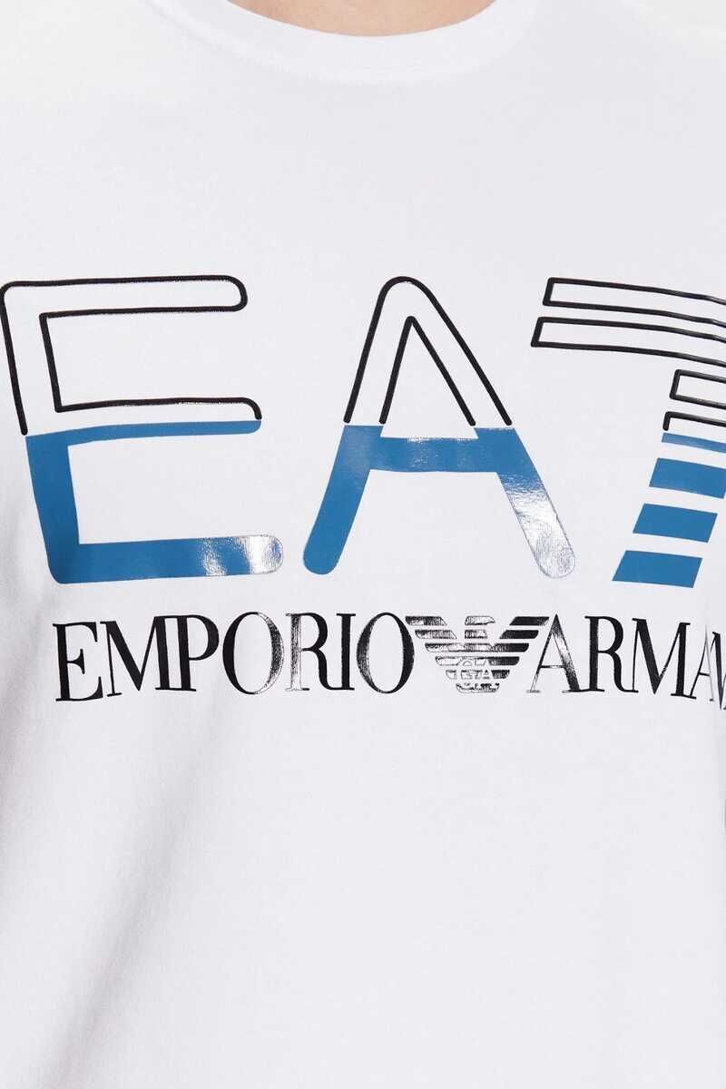 Emporio Armani Erkek Logolu Bisiklet Yaka T-Shirt - 4