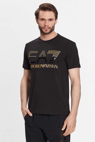 Emporio Armani Erkek Logolu Bisiklet Yaka T-Shirt - 1