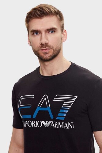 Emporio Armani Erkek Logolu Bisiklet Yaka T-Shirt - 4
