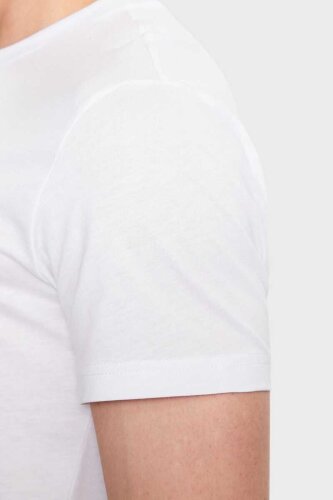 Emporio Armani Erkek Logolu Bisiklet Yaka T-Shirt - 5