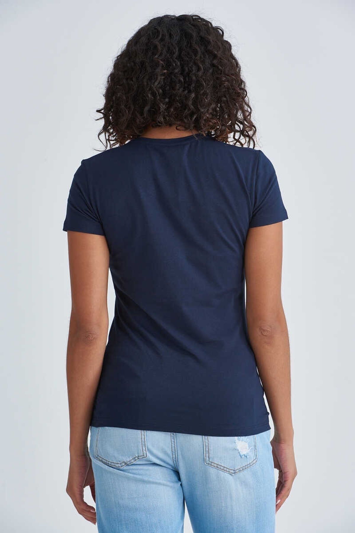 Emporio Armani Kadın Bisiklet Yaka T-Shirt - 7
