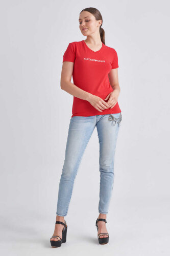 Emporio Armani Kadın Bisiklet Yaka T-Shirt - 2