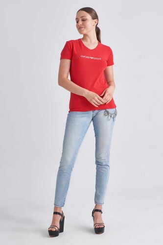 Emporio Armani Kadın Bisiklet Yaka T-Shirt - 6