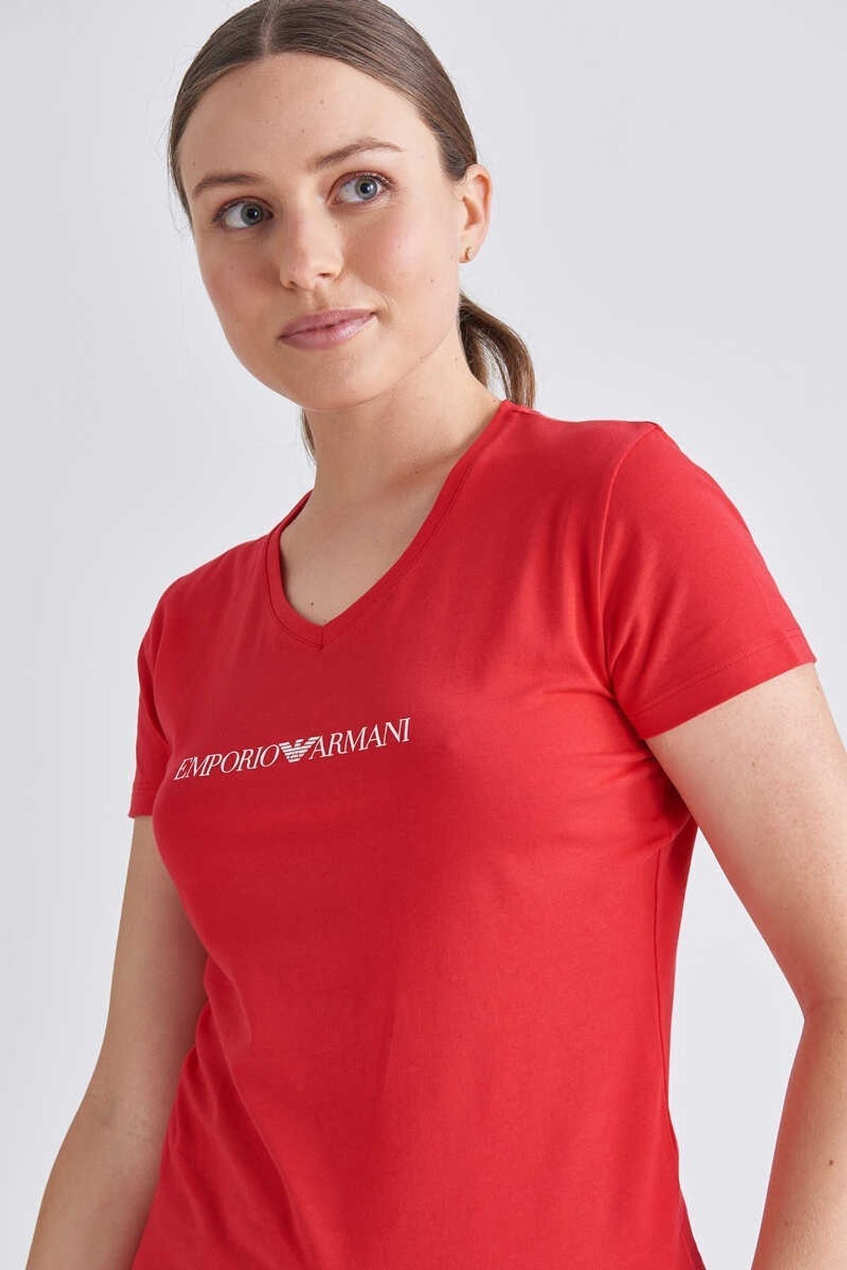 Emporio Armani Kadın Bisiklet Yaka T-Shirt - 7