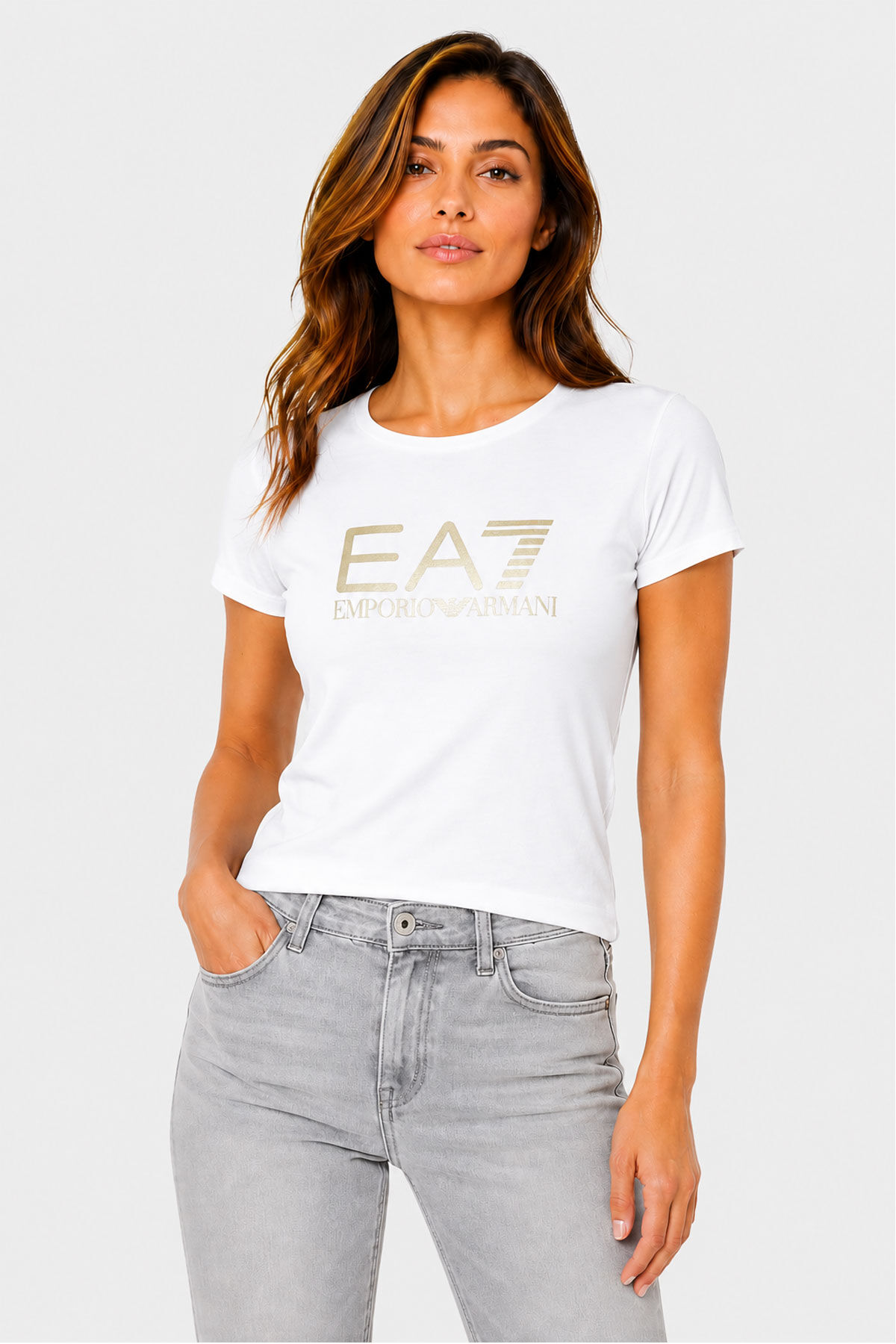 Emporio Armani Kadın Bisiklet Yaka T-Shirt - 1