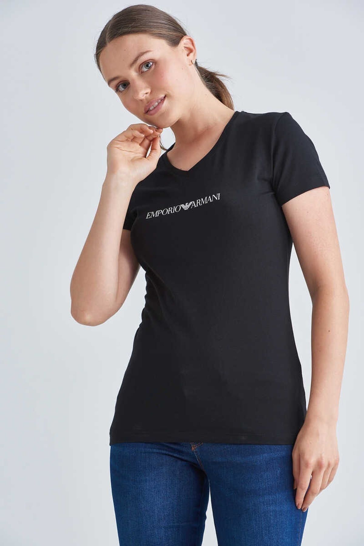 Emporio Armani Kadın Bisiklet Yaka T-Shirt - 5