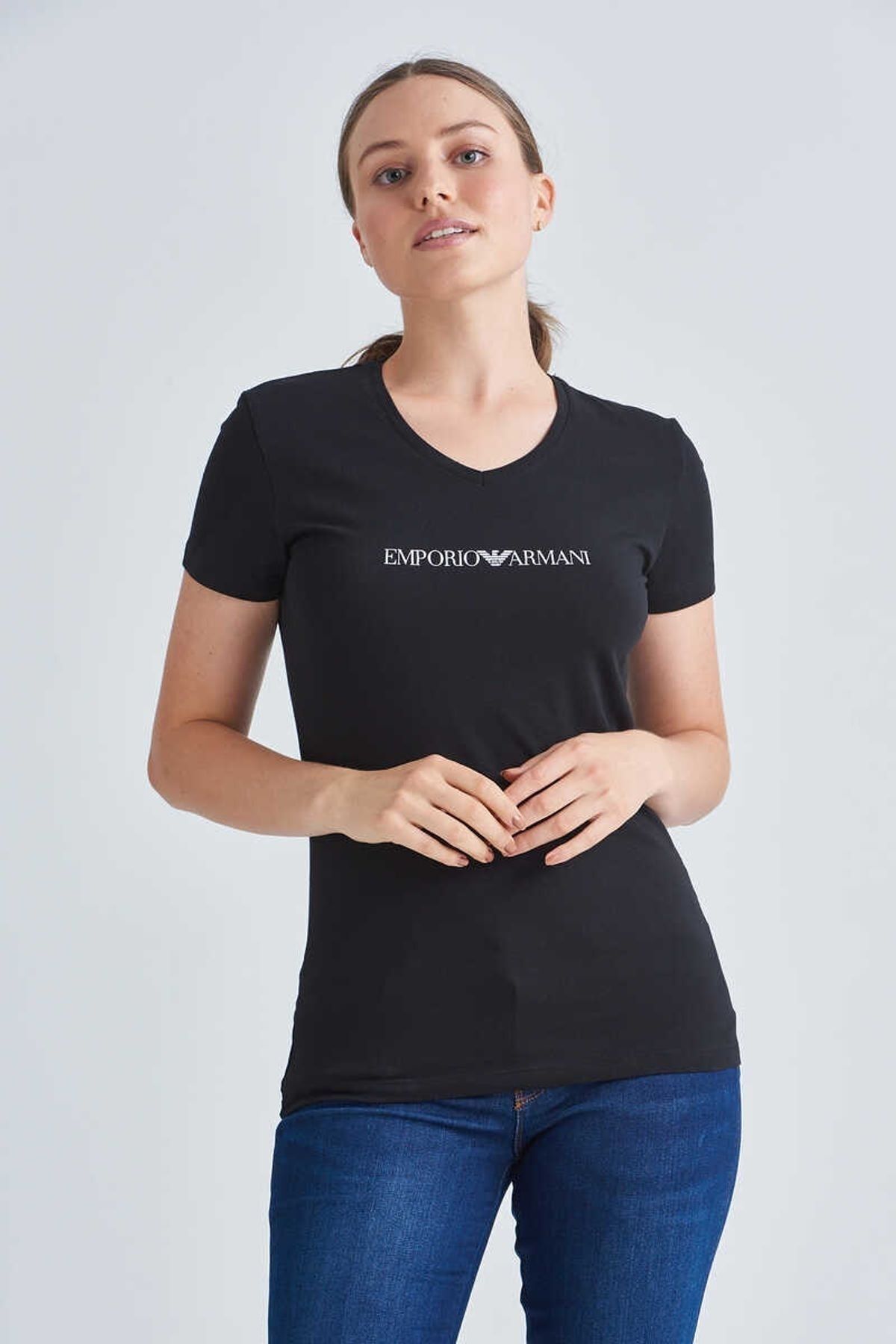Emporio Armani Kadın Bisiklet Yaka T-Shirt - 6